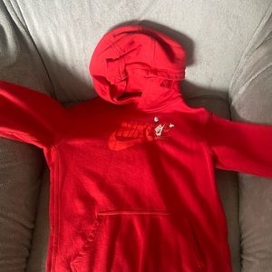 Red Nike hoodie for boys XL